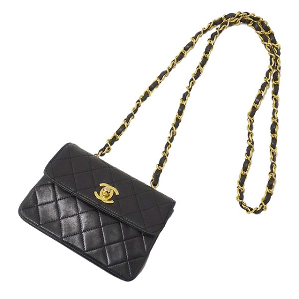 v0078171700 4 Chanel Matelasse Chain Lambskin Shoulder Bag Black