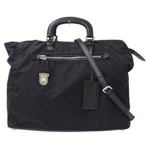 v0080148500 1 Prada Lambskin Bomber Handbag Black