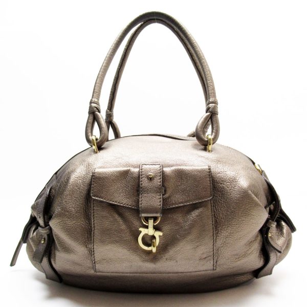 w0004a Salvatore Ferragamo Shoulder Bag Gancini Leather Khaki