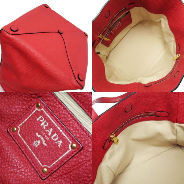 w0142a 7 c Prada Leather Shoulder Bag Red