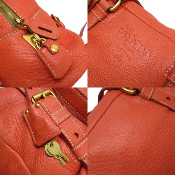 w0166a 2 c Prada Leather Shoulder Bag Orange