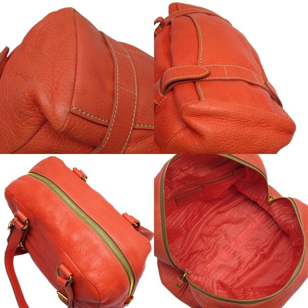 w0166a 6 c Prada Leather Shoulder Bag Orange