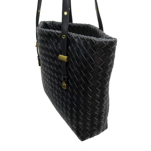 w0168i 1 Bottega Veneta Shoulder Bag Intrecciato Leather Black