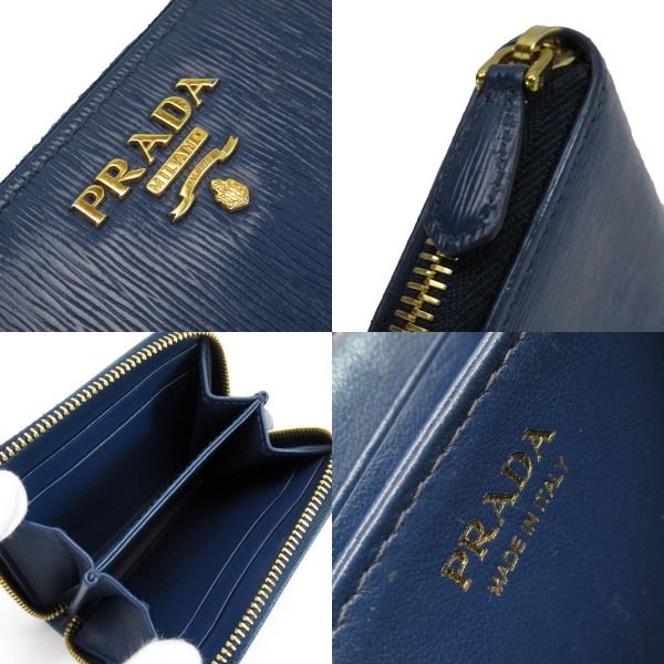 w0252i 4 c Prada Leather Card Case Navy