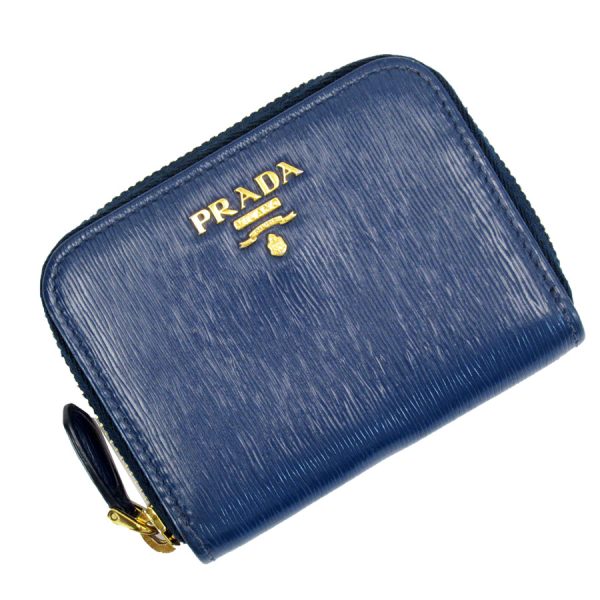 w0252i Prada Leather Card Case Navy