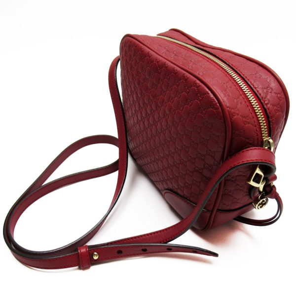 w0389a 1 Gucci Micro Guccisima Leather Crossbody Shoulder Bag Red