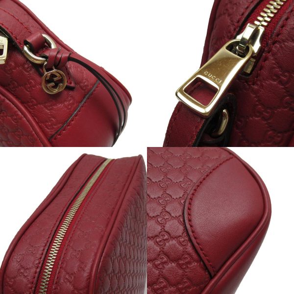 w0389a 2 c Gucci Micro Guccisima Leather Crossbody Shoulder Bag Red