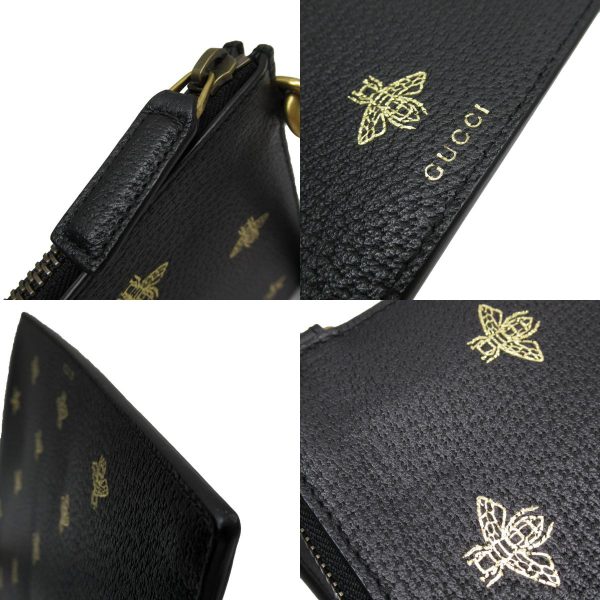 w0441i 3 c Gucci Leather Clutch Bag Black