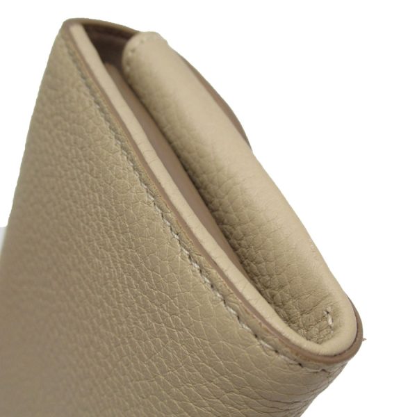 w0484a 2 Salvatore Ferragamo Long Wallet Gancini Leather Beige