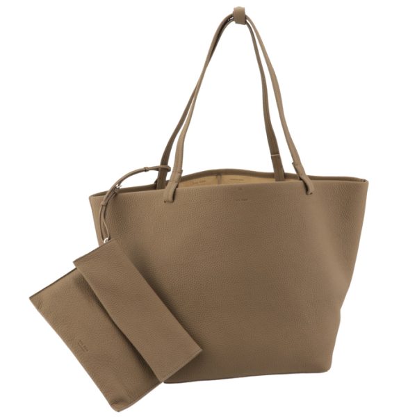 w1272l133tpld The Row Park Matte Grain Pouch Tote BagTaupe PLD