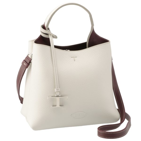 xbwapaa91009p09 Tods Mini T Timeless Metal Tote Bag White