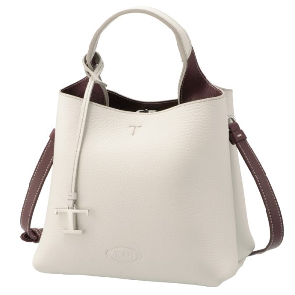 xbwapaa91009p09 1 Tods Mini T Timeless Metal Tote Bag White