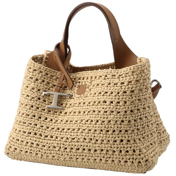 xbwapaeu000rgm5o29 1 Tods Raffia Micro T Timeless Tote Bag Beige Brown