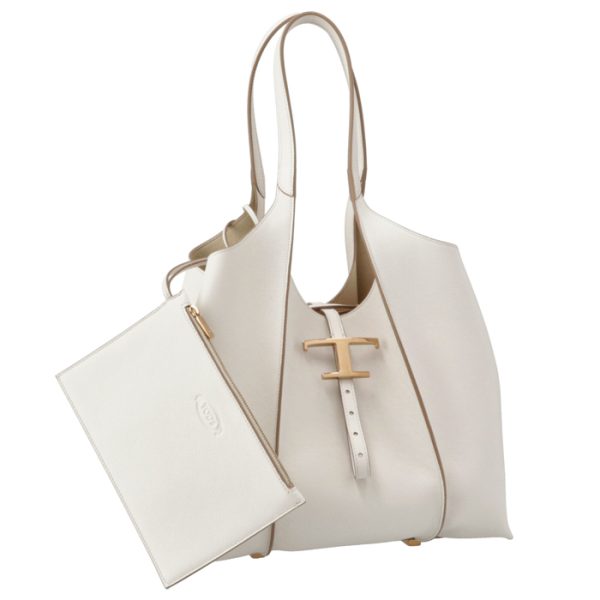 xbwtsba0200b015 TODS Timeless T Tote Small Shopping Bag White