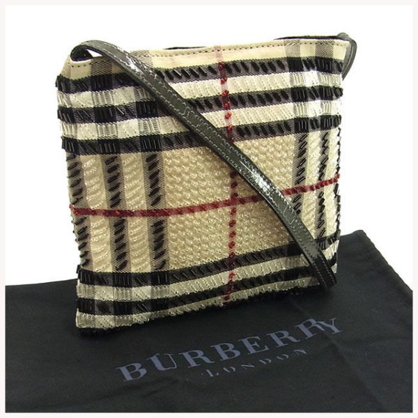 y1303 Burberry Nova Check Shoulder Bag Beige