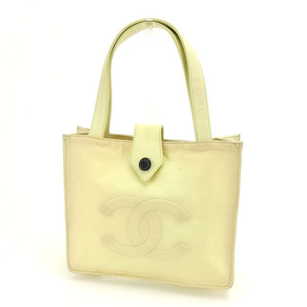 y3448 Chanel With Logo Button Here Mark Tote Bag Yellow