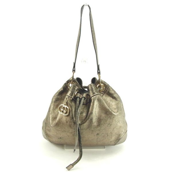 y4855 Gucci Drawstring Shoulder Bag Silver