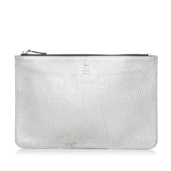 yaywnmlaa83wmi3d 1 Fendi Leather Clutch Bag Silver