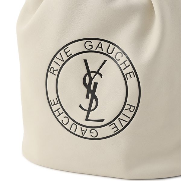 ysl15022401 7 Saint Laurent Rive Gauche Lace Bucket Bag White