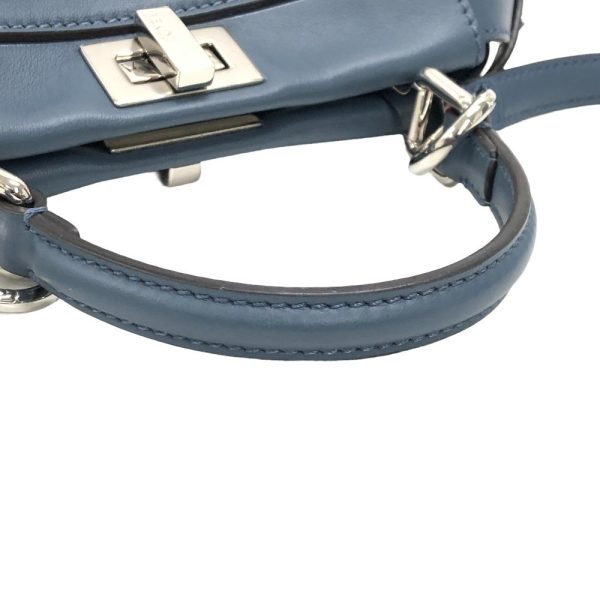 z0005835 5 Fendi Mini Peekaboo 2way Braided Shoulder Bag Blue