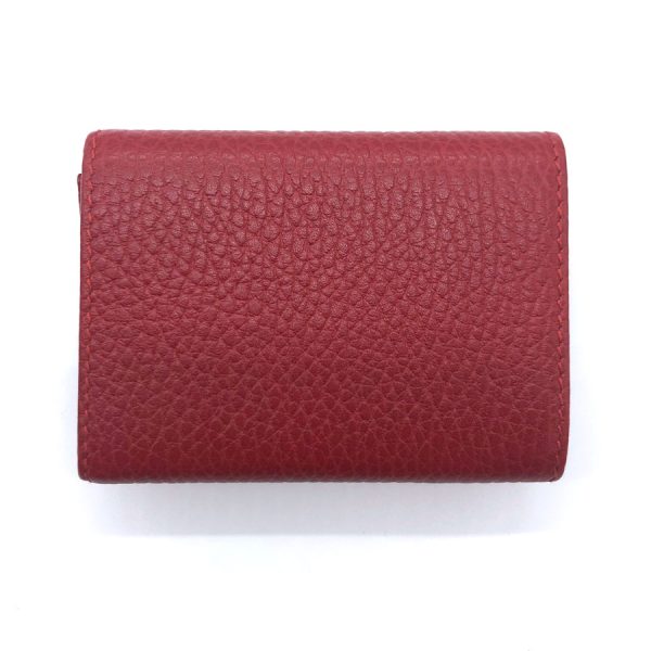 z0110 2 Gucci GG Marmont Leather Trifold Wallet Red