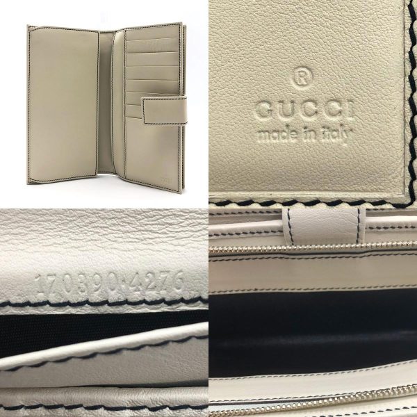 z0127 5 c Gucci Canvas Bifold Long Wallet Navy