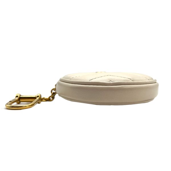 z0133 3 Gucci GG Marmont Leather Coin Case White