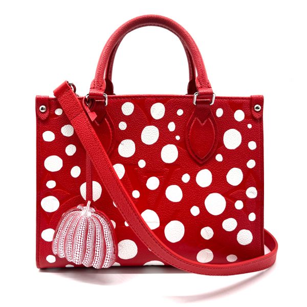 z0163 1 Louis Vuitton LV x YK On the Go PM Shoulder Bag Red White