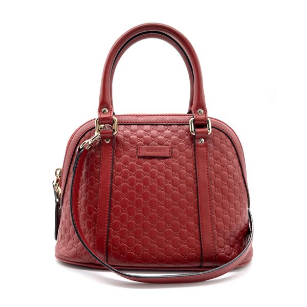 z0184 1 Gucci Micro Shima Leather Crossbody Shoulder Bag Red