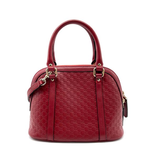 z0184 2 Gucci Micro Shima Leather Crossbody Shoulder Bag Red