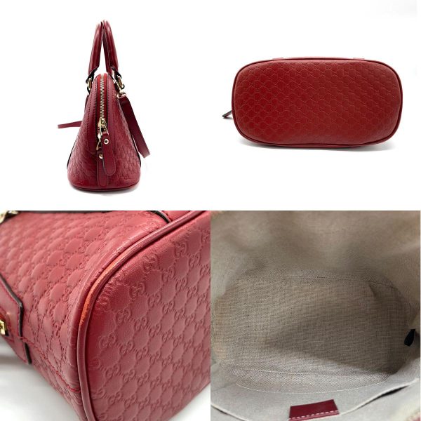 z0184 3 c Gucci Micro Shima Leather Crossbody Shoulder Bag Red