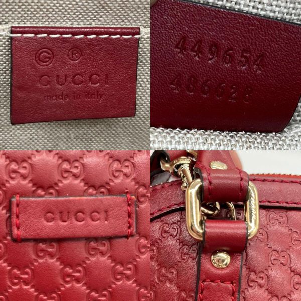 z0184 7 c Gucci Micro Shima Leather Crossbody Shoulder Bag Red