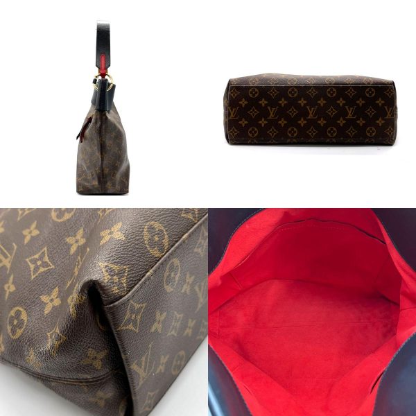 z0275 3 c Louis Vuitton Monogram Tuileries Hobo Shoulder Bag Black Brown Red