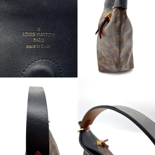 z0275 7 c Louis Vuitton Monogram Tuileries Hobo Shoulder Bag Black Brown Red