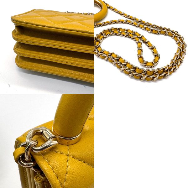 z0285 14 c Chanel Mini Chain Bag Yellow