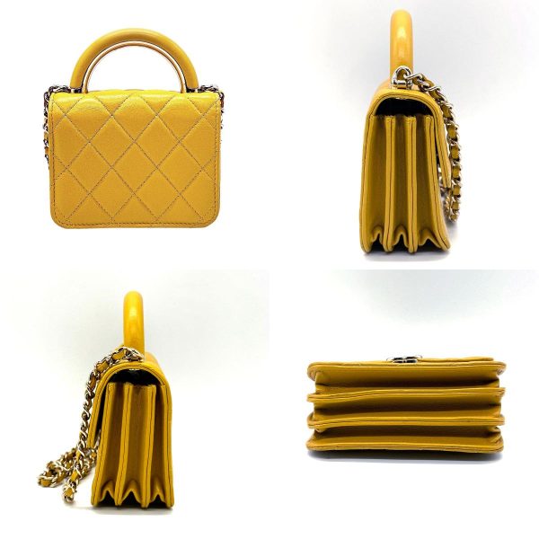 z0285 2 c Chanel Mini Chain Bag Yellow