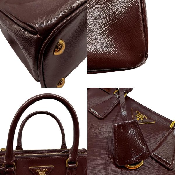 z0452 10 c Prada Patent Leather Handbag Bordeaux