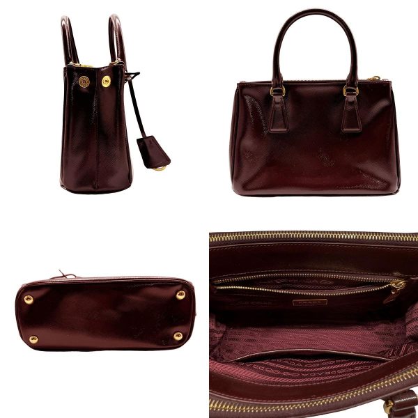 z0452 2 c Prada Patent Leather Handbag Bordeaux