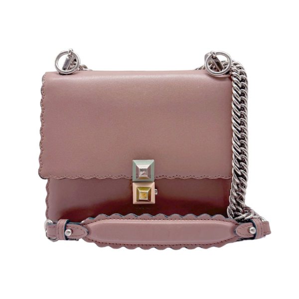 z0516 1 Fendi Leather Shoulder Bag Dusty Pink