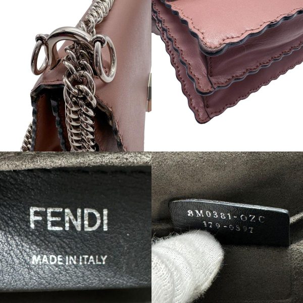 z0516 11 c Fendi Leather Shoulder Bag Dusty Pink