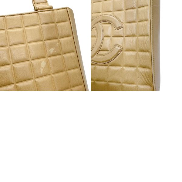 z0549 14 c Chanel Chocolate Bar Leather Handbag Beige