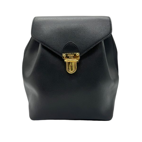 z0589 1 Fendi Leather Backpack Black