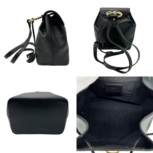 z0589 2 c Fendi Leather Backpack Black