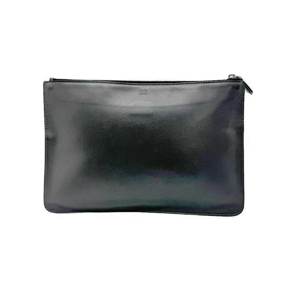 z0628 2 Fendi Leather Bag Bugs Clutch Bag Gray