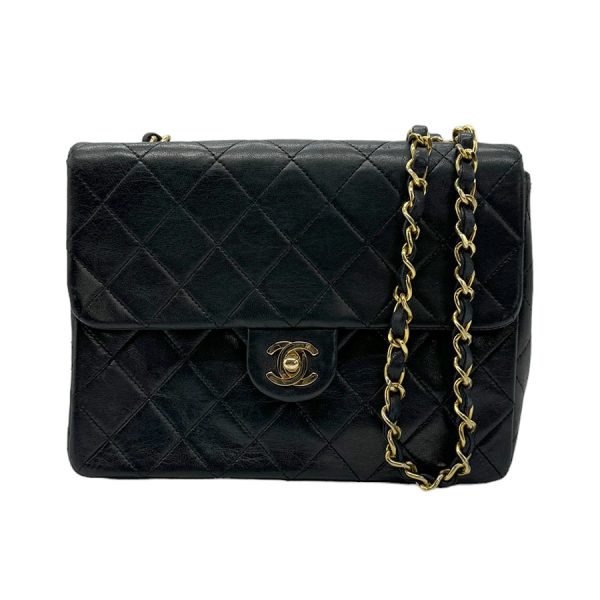 z0639 1 Chanel Matelasse Leather Chain Shoulder Bag Black