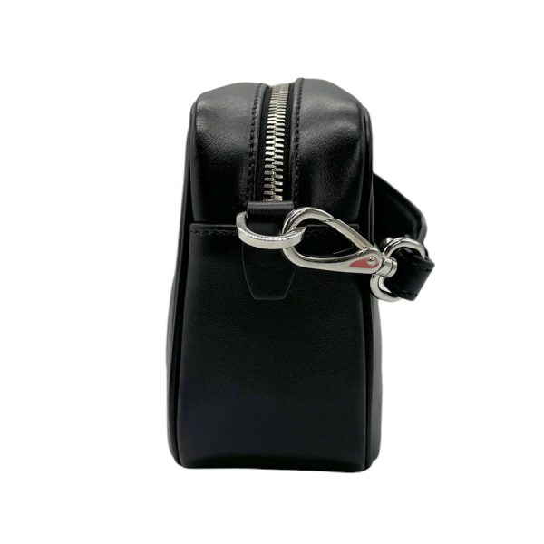 z0662 2 Prada Leather Crossbody Shoulder Bag Black