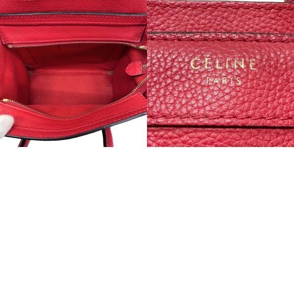 z0665 14 c Celine Leather Crossbody Shoulder Bag Red