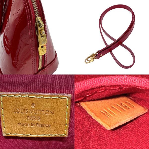 z0676 11 c Louis Vuitton Monogram Vernis Alma BB Crossbody Handbag Pomme dAmour