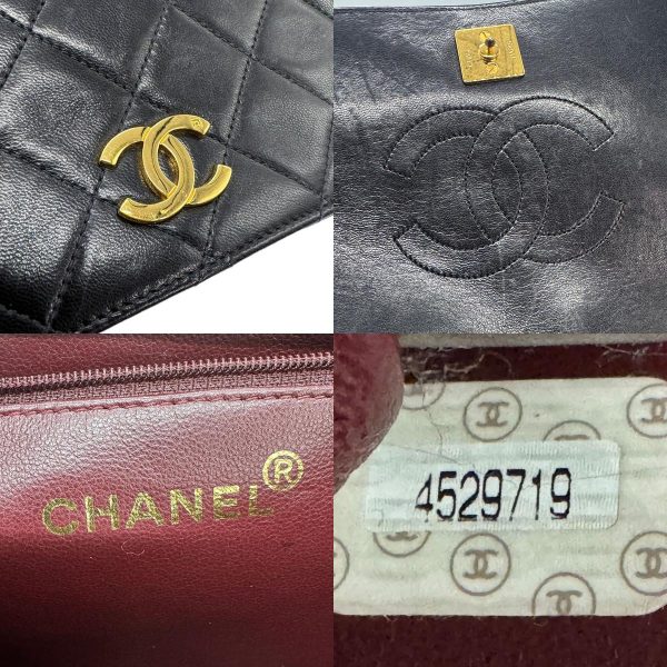 z0746 11 c Chanel Matelasse Leather Crossbody Shoulder Bag Black