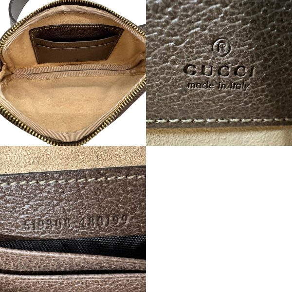 z0801 15 c Gucci GG Supreme PVC Leather Waist Bag Brown